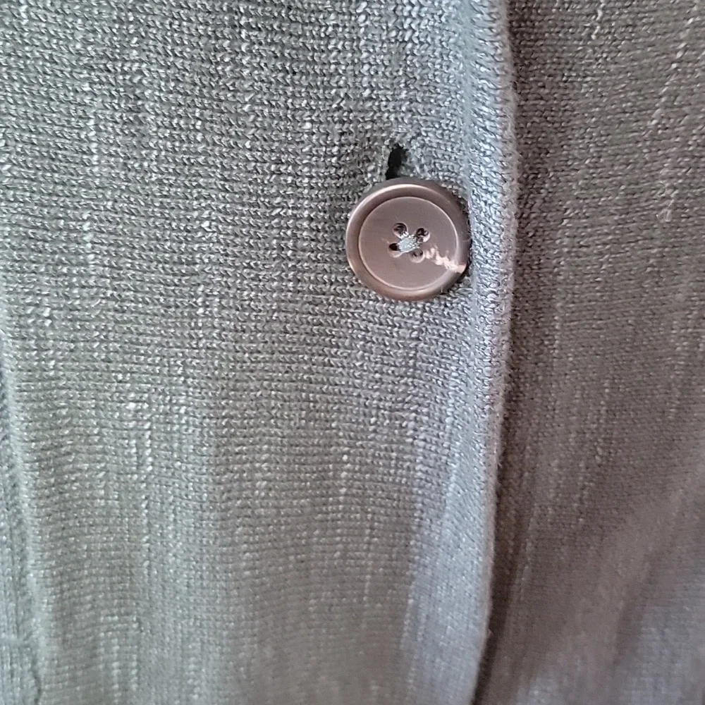 J.JILL Green Escarole Marled Space Dyed Single Button Textured‎ Sweater Jacket M